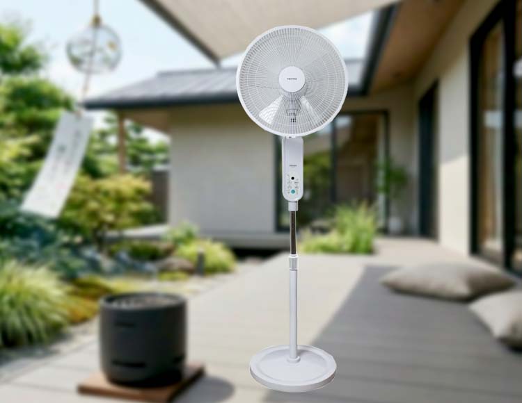 [ DCモーターで省エネ・静音] リビング扇風機 リモコン付き 40cm羽根 5枚羽根 大風量 ホワイト