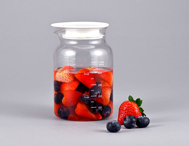 HARIO（ハリオ） 耐熱ガラス フルーツポット SLOWRA 500ml 熱湯 食洗機 電子レンジ対応