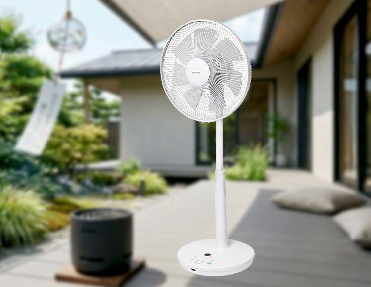 [ DCモーターで省エネ・静音] リビング扇風機 フルリモコン付き 35cm羽根 7枚羽根 ホワイト