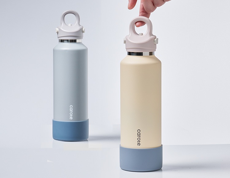 【公式販売店】CAROTE(カローテ) PRESSOFF 炭酸ボトル 600ml 保冷保温可能 ハンドル付き