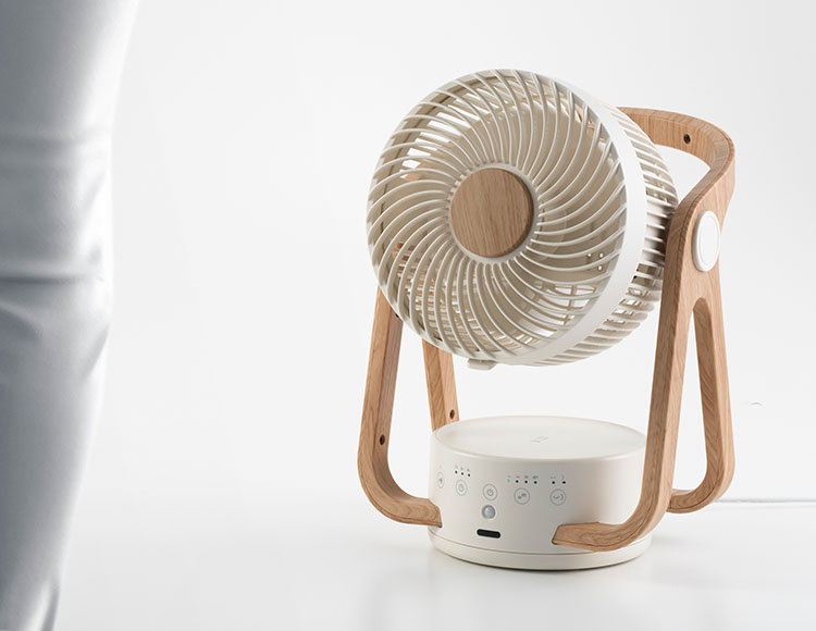 [木目調でインテリアになじむ] WOODSTYLE サーキュレーター扇風機  DCモーター 節電センサーリモコン付き 24畳 風量設定4段階
