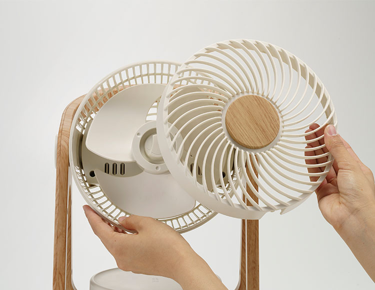 [木目調でインテリアになじむ] WOODSTYLE サーキュレーター扇風機  DCモーター 節電センサーリモコン付き 24畳 風量設定4段階