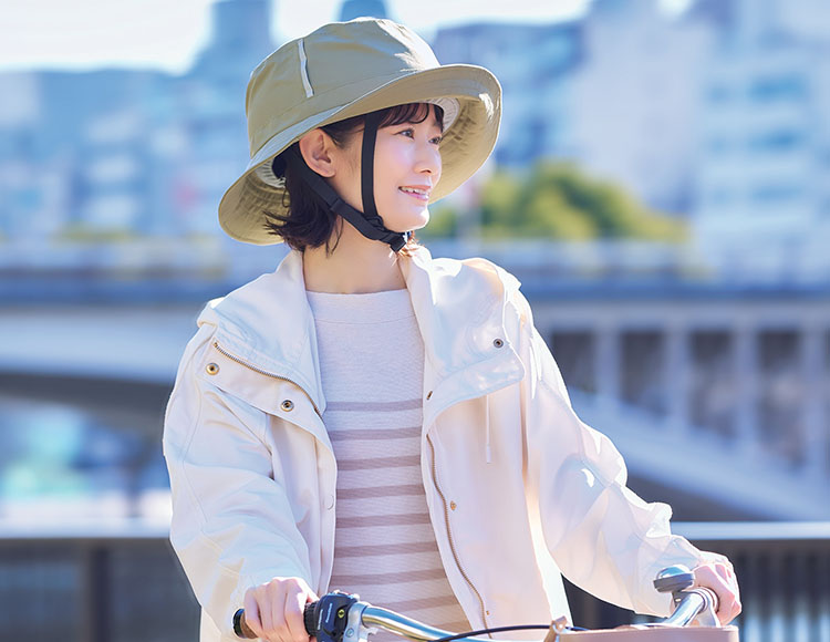 自転車ヘルメット用レインハット おしゃヘル（ネイビー/カーキ）