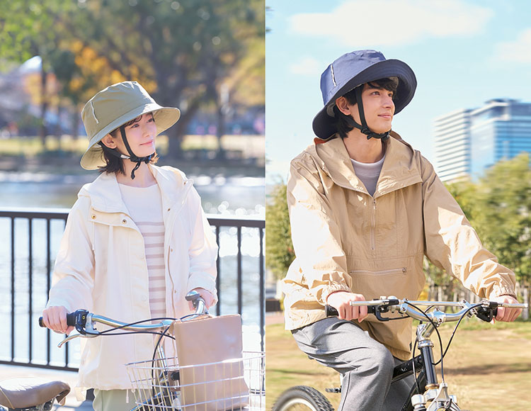 自転車ヘルメット用レインハット おしゃヘル（ネイビー/カーキ）
