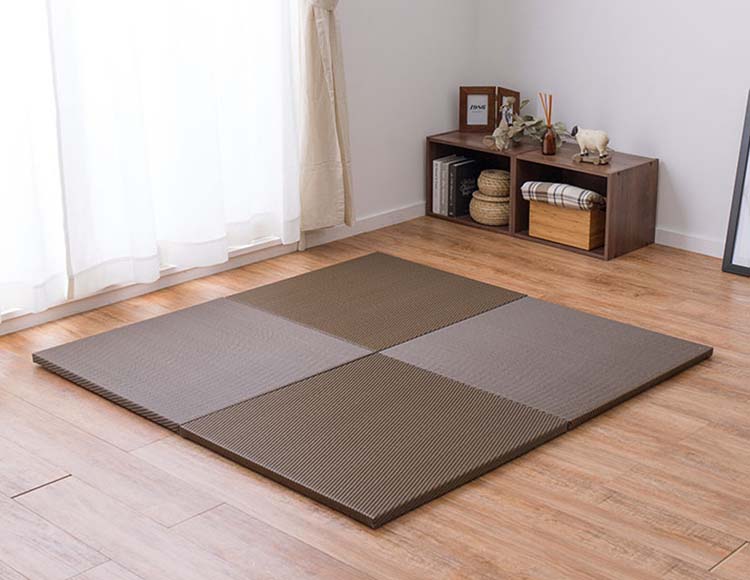 [水拭きできる] 畳マット い草風 綾模様 82×82×2.5cm