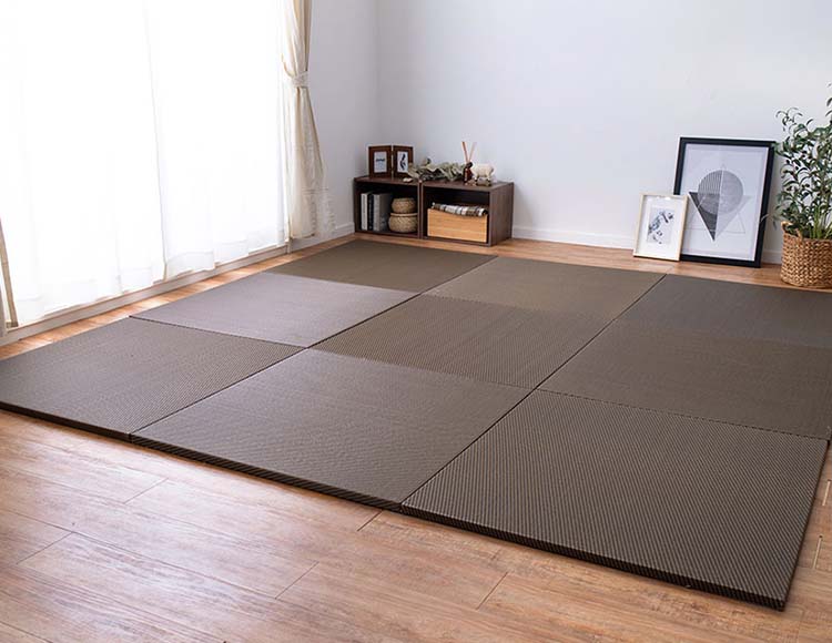 [水拭きできる] 畳マット い草風 綾模様 82×82×2.5cm