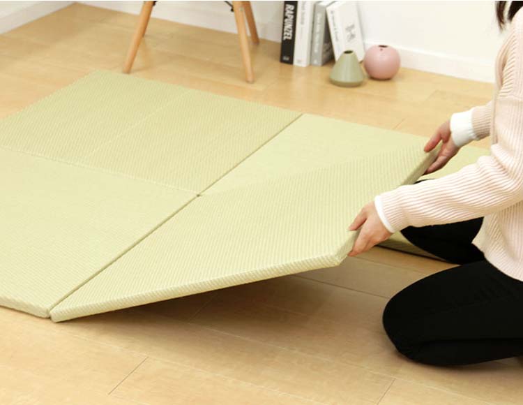 [水拭きできる] 畳マット い草風 綾模様 同色9枚セット (約3.7畳) 82×82×2.5cm