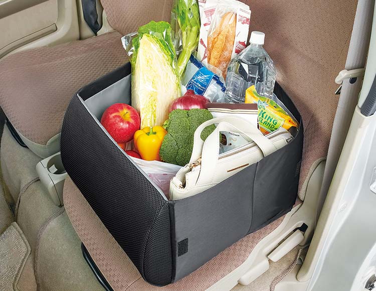 [荷物の転落防止] 車収納シートボックス 腰クッション 容量30L 