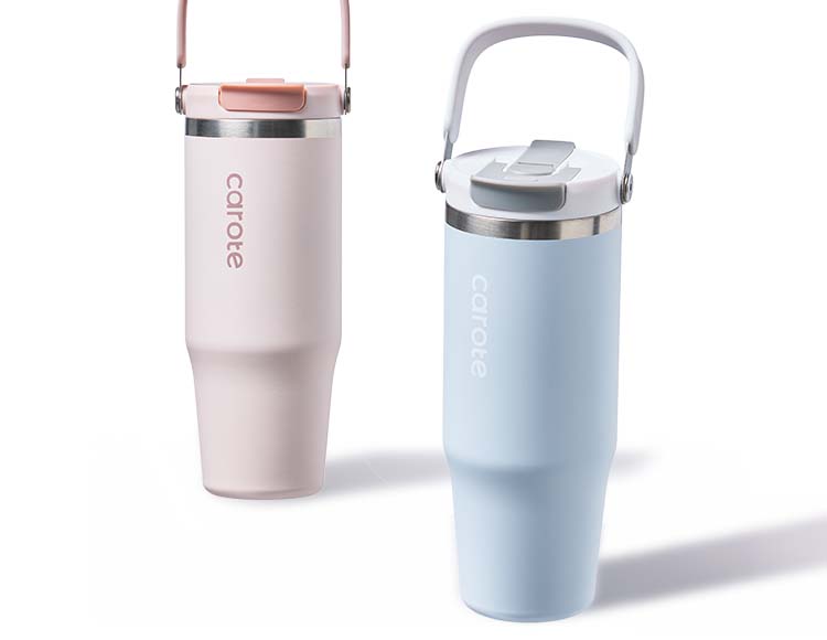 【公式販売店】CAROTE(カローテ) Catch Handle 大容量タンブラー ストロー付き 960ml 保温 保冷