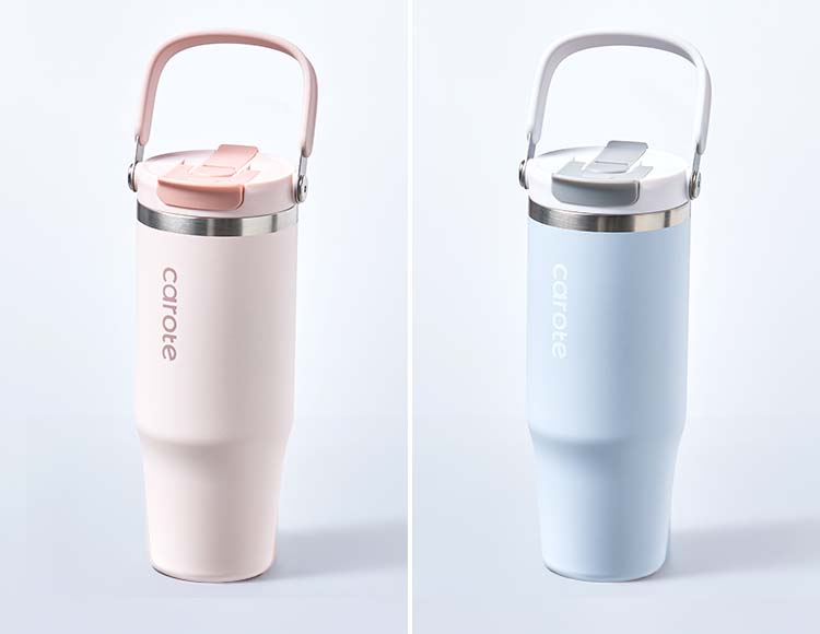 【公式販売店】CAROTE(カローテ) Catch Handle 大容量タンブラー ストロー付き 960ml 保温 保冷