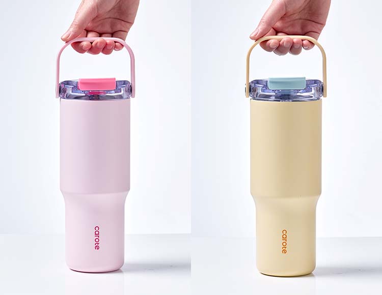 【公式販売店】CAROTE(カローテ) Catch Handle タンブラー ストロー付き 880ml 保冷専用