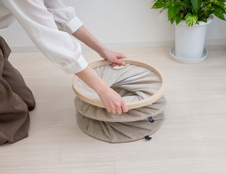 [一瞬で折りたためる] ツイストランドリーバスケット トールサイズ 容量73L