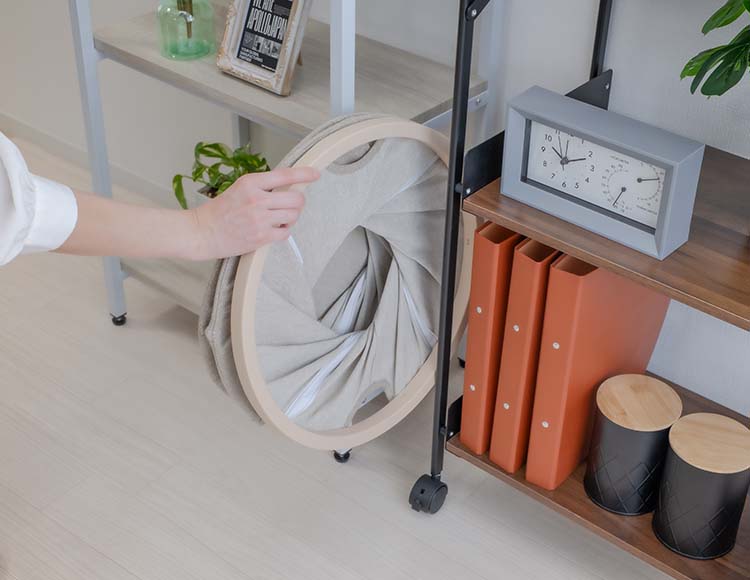 [一瞬で折りたためる] ツイストランドリーバスケット トールサイズ 容量73L