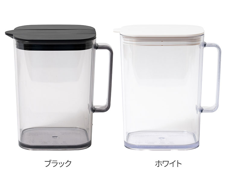 棚に収まる冷水筒 1.2L 高さ16.7cm 食洗機対応 耐熱対応