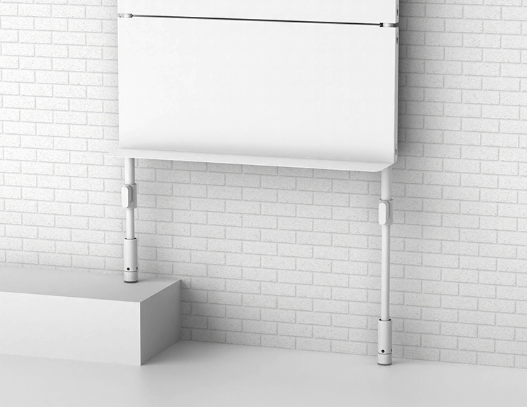 キッチンつっぱりパネルラック マットホワイト 45×9×70-105cm