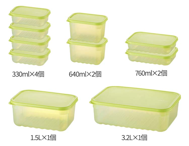 [人気サイズ10点セット] ロック＆ロック キープフレッシュ 保存容器 ( 330ml 640ml 760ml 1.5L 3.2L )