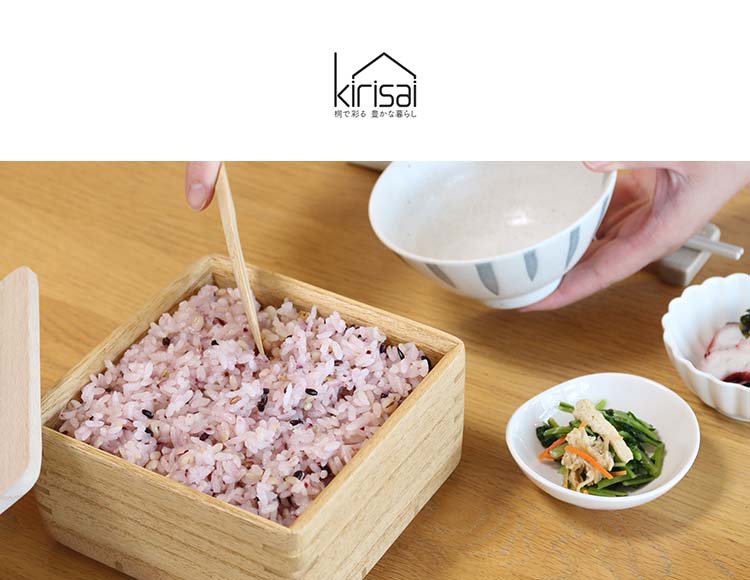 kirisai (キリサイ) 桐製ごはん容器 大 電子レンジ冷凍対応 日本製
