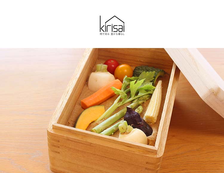 kirisai (キリサイ) 水抜きいらず 桐製冷蔵ぬか漬け容器 日本製 