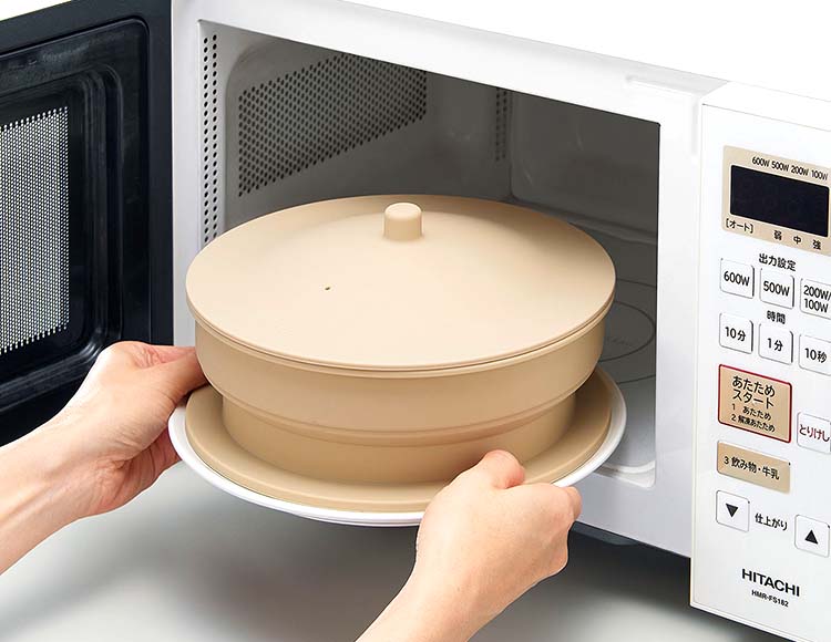 [鍋でもレンジでも] 折りたたみシリコンスチーマー 18~20cm 食洗機対応