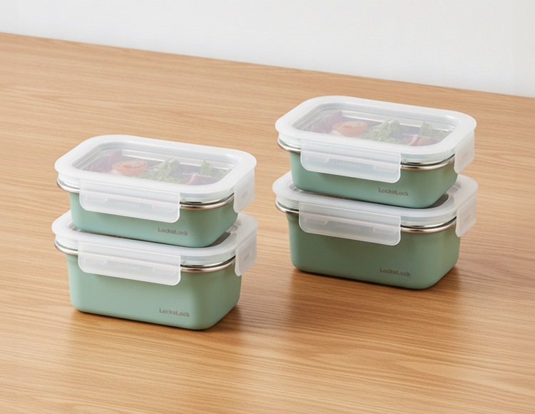 ロック＆ロック カラーステンハード 4点セット ( 400ml/500ml 各2点 ) 電子レンジ オーブン 冷凍 食洗機対応