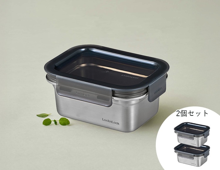 ロック&ロック ステンハード ステンレス保存容器 500ml 2個セット 電子レンジ オーブン 冷凍 食洗機対応