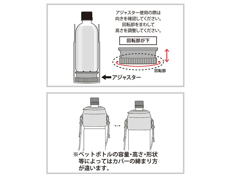 ペットボトルホルダー 300ml-650mlペットボトル対応 保冷 保温 真空二重構造