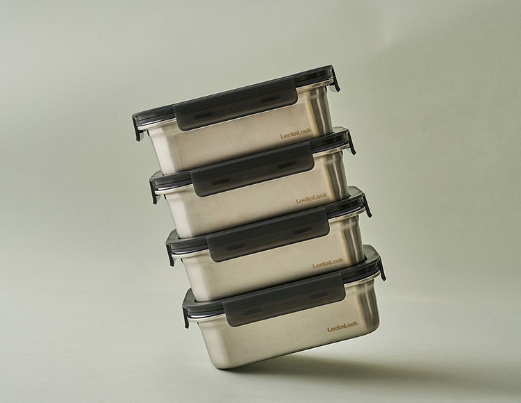 ロック&ロック ステンハード ステンレス保存容器 1.2L 3個セット 電子レンジ オーブン 冷凍 食洗機対応 