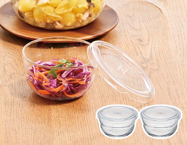 HARIO（ハリオ） ボウルップ 耐熱ガラス 保存ボウル 350ml 2個セット 食洗機 レンジ対応 日本製