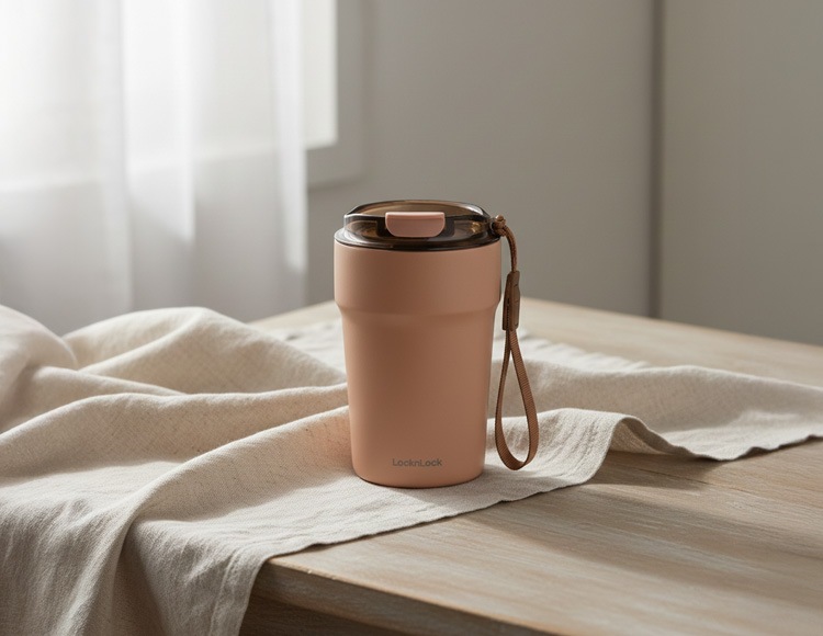 ロック&ロック メトロカフェ セラミック マグカップ 400ml 保冷 保温 真空二重構造