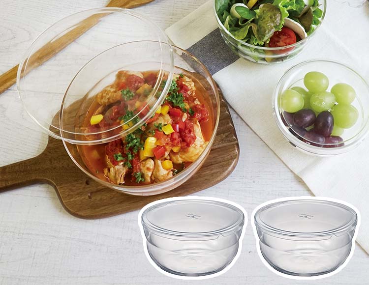 HARIO（ハリオ） ボウルップ 耐熱ガラス 保存ボウル 1200ml 2個セット 食洗機 レンジ対応 日本製