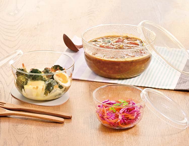 HARIO（ハリオ） ボウルップ 耐熱ガラス 保存ボウル 1200ml 2個セット 食洗機 レンジ対応 日本製