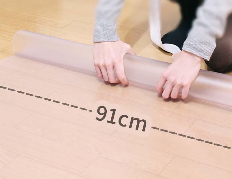 キッチンマット 透明 91×270cm 日本製 床暖房対応