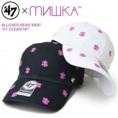 MISHKA (ߥ)  47BRAND (եƥ֥ ֥) ALLOVER BEAR MOP 47 CLEAN UP CAP ꡼ʥå å ˹ ȥåץХåå ֥å ۥ磻 ̵ۡڥ