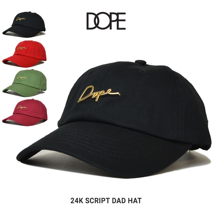 DOPE ドープ 24K SCRIPT DAD HAT CAP キャップ 6-PANEL CAP 帽子