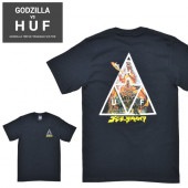HUF �ϥ� T����� GODZILLA TT S/S TEE Ⱦµ ���åȥ��� �ȥåץ� ��� S-XL �֥�å� TS01367 ��ñ�ʹ����ξ��ϥ᡼����ȯ���ۡ�����̵���ۡڥ������