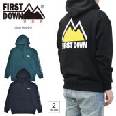 FIRST DOWN �ե������ȥ����� �ѡ����� LOGO PULLOVER HOODIE �ե꡼�� �������å� ��� S-XL �֥�å� ���꡼�� F872510C ������̵���ۡڥ������