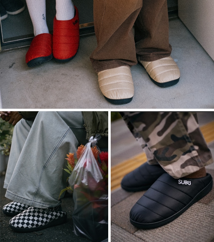 SUBU スブ サンダル SANDAL スリッポン 秋冬のサンダル ダウン風