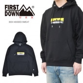 FIRST DOWN �ե������ȥ����� �ѡ����� BOX HOODED SWEAT �ץ륪���С� �������å� �ե꡼�� ��� M-XL �֥�å� F971002C ������̵���ۡڥ������