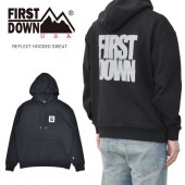 FIRST DOWN ファーストダウン パーカー REFLECT HOODED SWEAT プルオーバー スウェット フリース メンズ M-XL ブラック F971005C 【送料無料】【セール】|▼
