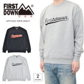 FIRST DOWN եȥ å APPLIQUE CREW SWEAT 롼ͥå ȥ졼ʡ ե꡼  M-XL 졼 ֥å F971011C ̵ۡڥ