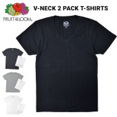 ��2�祻�åȡ�FRUIT OF THE LOOM �ե롼�ĥ��֥��롼�� V-NECK 2 PACK T-SHIRTS 2�ѥå�T T����� Ⱦµ ������������� UNDERWEAR ����ʡ� M-LL 18597000