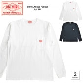 BIG MIKE ビッグマイク ロンT SUNGLASSES POCKET L/S TEE 長袖 Tシャツ ポケT カットソー トップス メンズ S-XL ブラック ホワイト 102018300 【単