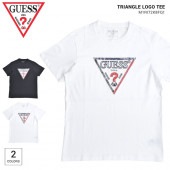 GUESS ゲス Tシャツ TRIANGLE LOGO TEE 半袖 カットソー トップス メンズ S-XL ブラック ホワイト M1RI72K8FQ1 【単品購入の場合はメール便発送】【送料無料】【