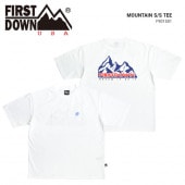 FIRST DOWN ファーストダウン Tシャツ MOUNTAIN S/S T-SHIRT TEE 半袖 カットソー トップス メンズ M-XL ホワイト F901501C 【単品購入の場合はメール便