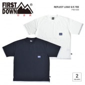 FIRST DOWN ファーストダウン Tシャツ REFLECT LOGO S/S T-SHIRT TEE 半袖 ポケT カットソー トップス メンズ M-XL ブラック ホワイト F901504C 