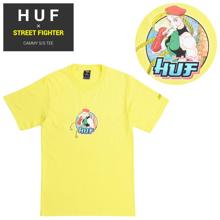 HUF イエロー Tシャツ ストリートファイターコラボ&グリーンフーディーセット HUF イエロー Tシャツ ストリートファイターコラボ&グリーン