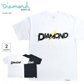 DIAMOND SUPPLY Co. ��������� ���ץ饤 T����� FLASH TEE Ⱦµ ���åȥ��� �ȥåץ� ��� M-XL �֥�å� �ۥ磻�� ��ñ�ʹ����ξ��ϥ᡼����ȯ���ۡ�����̵����