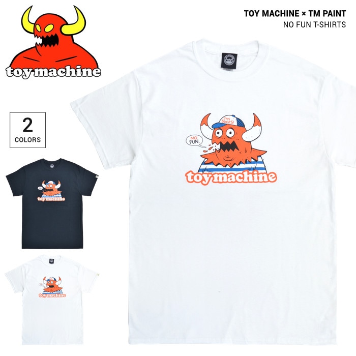 TOY MACHINE トイマシーン Tシャツ TM PAINT NO FUN T-SHIRTS 半袖 カットソー トップス メンズ M-XL  ブラック ホワイト TMSBST45 【単品購入の場合はネコポス便発送】【送料無料】-NAKED-STORE 公式通販サイト