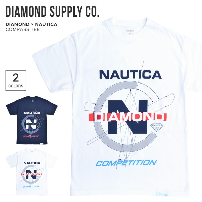 Diamond Supply Co ダイヤモンド サプライ Nautica ノーティカ Compass Tee 半袖 カットソー トップス メンズ S Xl ネイビー ホワイト Cdmpa401s 単品購入の場合はネコポス便発送 送料無料 ブランド名で探す Brand タ行 Diamond Supply Co Naked