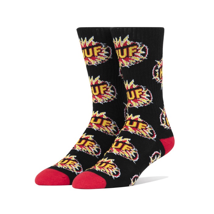 ◆HUF◆ハフ CINDER クルーソックス HUF ハフ ソックス TNT LOGO SOCK 靴下 メンズ スケートソックス